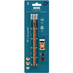 OŁÓWEK HB Z GUMKĄ BB FRIENDS BOYS 3 SZTUKI INTERDRUK