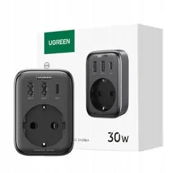 ŁADOWARKA PODRÓŻNA 30W 2x USB-A 1x USB-C GNIAZDO EU UGREEN