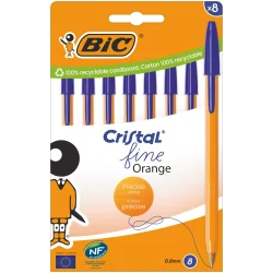 DŁUGOPIS CRISTAL FINE ORANGE NIEBIESKI 8 SZTUK BIC