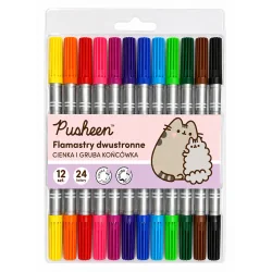 FLAMASTRY DWUSTRONNE 12 KOLORÓW PUSHEEN ST. MAJEWSKI