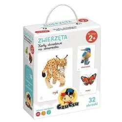 KARTY EDUKACYJNE OBRAZKOWE NA SZNURKU ZWIERZĘTA CZUCZU 2+