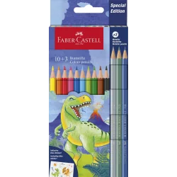 KREDKI SZEŚCIOKĄTNE DINO 13 KOLORÓW FABER-CASTELL