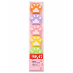 ZAKREŚLACZE KOCIE ŁAPKI 5 KOLORÓW KAYET