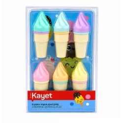 ZAKREŚLACZE MINI LODY 6 KOLORÓW KAYET