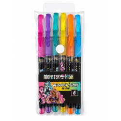 DŁUGOPISY ŻELOWE BROKATOWE MONSTER HIGH 6 KOLORÓW ST. MAJEWSKI