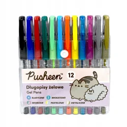 DŁUGOPISY ŻELOWE PUSHEEN 12 KOLORÓW ST. MAJEWSKI