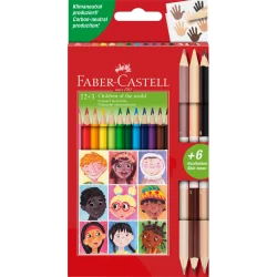 KREDKI TRÓJKĄTNE 12 KOLORÓW + 3 KREDKI DWUSTRONNE FABER-CASTELL
