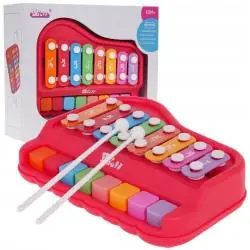 INSTRUMENT MUZYCZNY DLA NAJMŁODSZYCH 2W1 PIANINO CYMBAŁKI 18M+