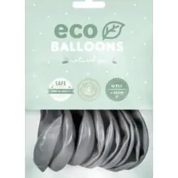 BALONY DEKORACYJNE SREBRNE METALICZNE ECO 26 CM 10 SZTUK PARTYDECO