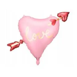 BALON FOLIOWY SERCE LOVE RÓŻOWY 66X48 CM PARTYDECO
