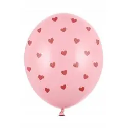 BALONY PASTELOWE SERCA RÓŻOWE I CZERWONE 6 SZT. 30 CM