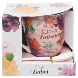 KUBEK Z ŁYŻECZKĄ SUPER BABCIA 290ML