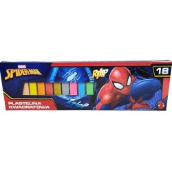 PLASTELINA KWADRATOWA SPIDER-MAN 18 KOLORÓW ST. MAJEWSKI