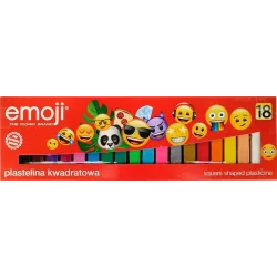 PLASTELINA KWADRATOWA EMOJI 18 KOLORÓW ST. MAJEWSKI