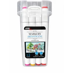 MARKERY ARTYSTYCZNE DWUSTRONNE 12 KOLORÓW LOOZZ ART