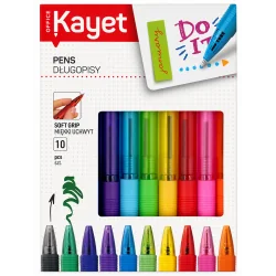 DŁUGOPIS ŻELOWY WIELOKOLOROWY 10 SZTUK KAYET