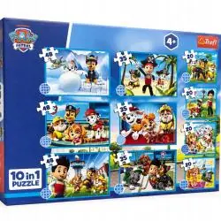 PUZZLE PSI PATROL 10W1 3 POZIOMY TRUDNOŚCI DLA DZIECI TREFL 4+