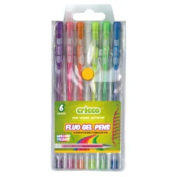DŁUGOPISY ŻELOWE FLUORESCENCYJNE 6 KOLORÓW CRICCO