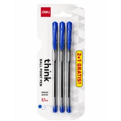 PIÓRO KULKOWE NIEBIESKIE 0,7 MM 3 SZTUKI DELI