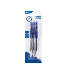 DŁUGOPIS ŻELOWY 0,5 MM NIEBIESKI 3 SZTUKI DELI