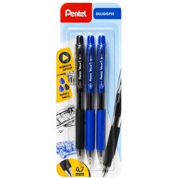 DŁUGOPIS AUTOMATYCZNY 3 SZTUKI 2 X NIEBIESKI + CZARNY PENTEL