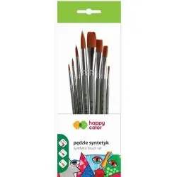 PĘDZLE ARTYSTYCZNE HAPPY COLOR 8 SZT ZESTAW MIESZANY GDD
