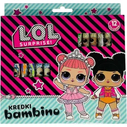 KREDKI OŁÓWKOWE BAMBINO 12 KOLORÓW L.O.L. SURPRISE