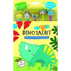DINOZAURY. KOLOROWANKA Z BARWNYM OBRYSEM
