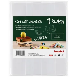 KOMPLET OKŁADEK KLASA 1 NA PODRĘCZNIKI I ZESZYTY 10 SZTUK BIURFOL