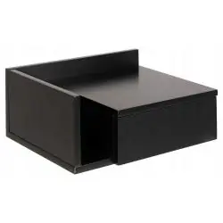 SZAFKA NOCNA WISZĄCA ASHLAN II CZARNA MDF Z SZUFLADĄ I PÓŁKĄ 40 CM