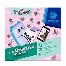 MINI DRUKARKA TERMICZNA ANIMALS ASTRA + 10 ROLEK PAPIERU DO DRUKOWANIA