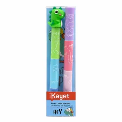 ZABAWNE ZAKREŚLACZE MINI DINO 2 X 3 KOLORY KAYET