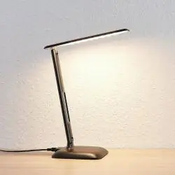 LAMPA BIURKOWA LED LUDMILLA CZARNA Z REGULACJĄ ŚWIATŁA LINDBY