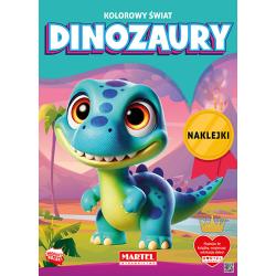 DINOZAURY. KOLOROWY ŚWIAT. KOLOROWANKA Z NAKLEJKAMI