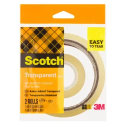 TAŚMA KLEJĄCA 2 SZTUKI 19 MM X 30 M + 25 MM X 50 M TRANSPARENTNA SCOTCH