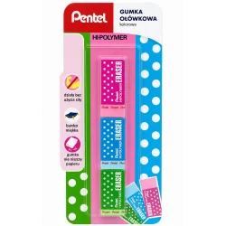 GUMKA OŁÓWKOWA TRADYCYJNA KOLOROWA 3 SZTUKI PENTEL