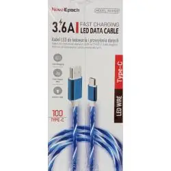 KABEL LED USB-C 3.6A 100 CM DO ŁADOWANIA I PRZESYŁANIA DANYCH NOVA EPOCH