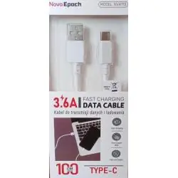 KABEL USB-C 3.6A 100 CM DO ŁADOWANIA I TRANSMISJI DANYCH NOVA EPOCH