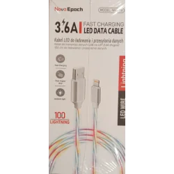 KABEL LED USB-A DO LGT 3.6A 100 CM DO ŁADOWANIA I TRANSMISJI DANYCH