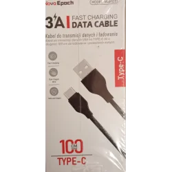 KABEL USB-A DO USB TYPU C 3A 100 CM DO ŁADOWANIA I TRANSMISJI DANYCH