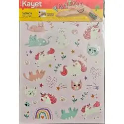 TATUAŻE ZMYWALNE DLA DZIECI 5 ARKUSZY KAYET 3+