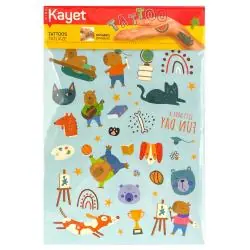 TATUAŻE ZMYWALNE KOLOROWE WZORY 5 ARKUSZY KAYET 3+