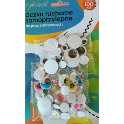 OCZKA RUCHOME SAMOPRZYLEPNE 100 SZTUK DO PRAC KREATYWNYCH ST. MAJEWSKI