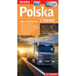 POLSKA MAPA SAMOCHODOWA 1:750 000. TIR