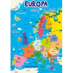 PLANSZA EDUKACYJNA DWUSTRONNA ŚCIĄGA A4 EUROPA