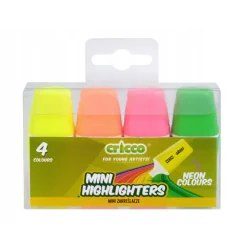 ZAKREŚLACZE NEONOWE MINI 4 KOLORY CRICCO