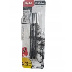 CIENKOPIS KALIBROWANY POINTLINER 0,05 MM CZARNY 2 SZTUKI PENTEL