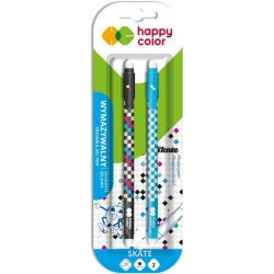 DŁUGOPIS WYMAZYWALNY HAPPY COLOR SKATE 0,5 MM NIEBIESKI 2 SZTUKI