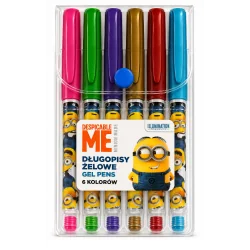 DŁUGOPISY ŻELOWE 6 KOLORÓW MINIONKI
