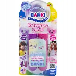 KOLOROWE BAŃKI MYDLANE BEZ PLAM 2 X 30 ML